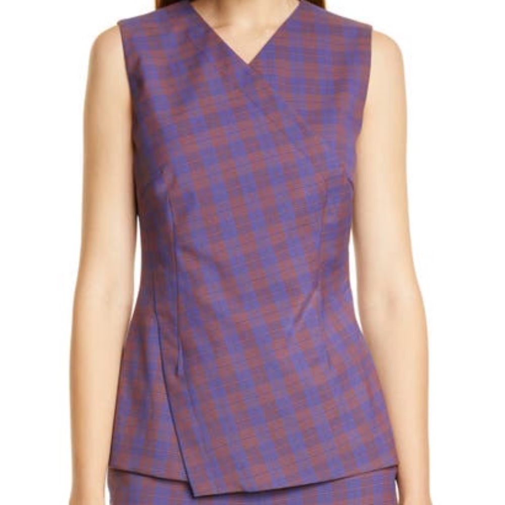 Boss Irmala Plaid Tailored Top